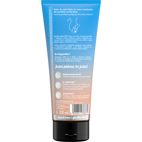 Body in Balance by ONLYBIO Krem do ciała kokosowy 200 ml
