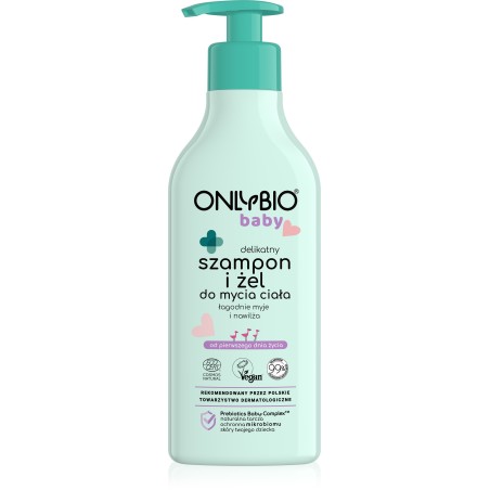 ONLYBIO Baby Delikatny szampon i żel do mycia ciała od pierwszego dnia życia 300ml